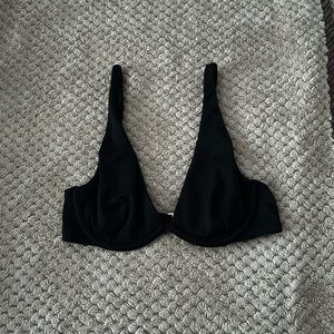 Hollister Black Ribbed Underwire Bikini Top